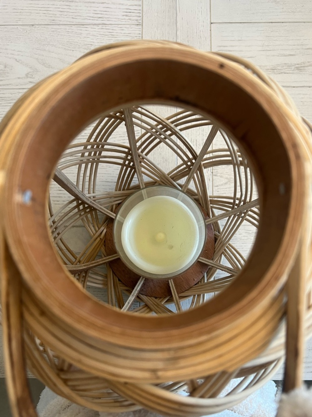 Home Goods Natural Rattan Lantern in Beige - Picture 4 of 6